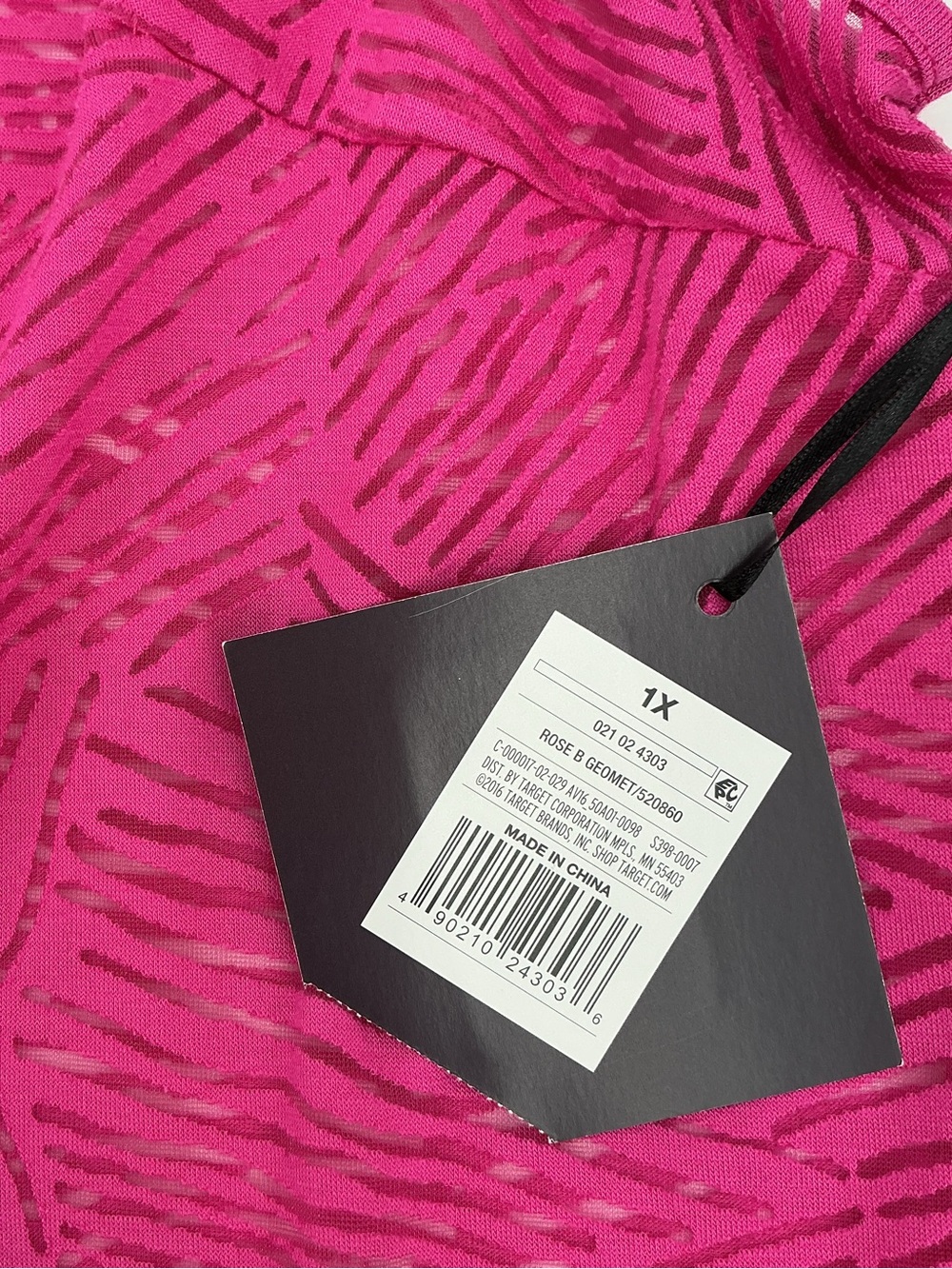 Ava & Viv Hot Pink Geometric Sleeveless Swimsuit Cover-up Tank Top NWT - Picture 4 of 8